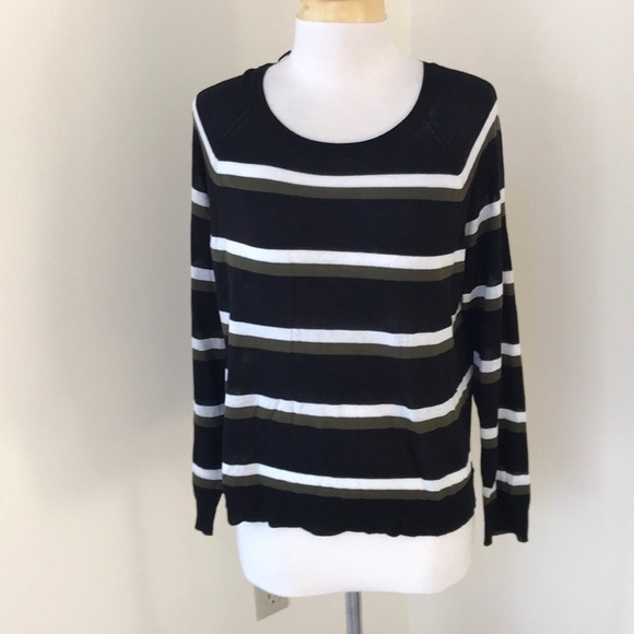 NWT! ZARA Size S black multi striped sweater - Picture 1 of 8